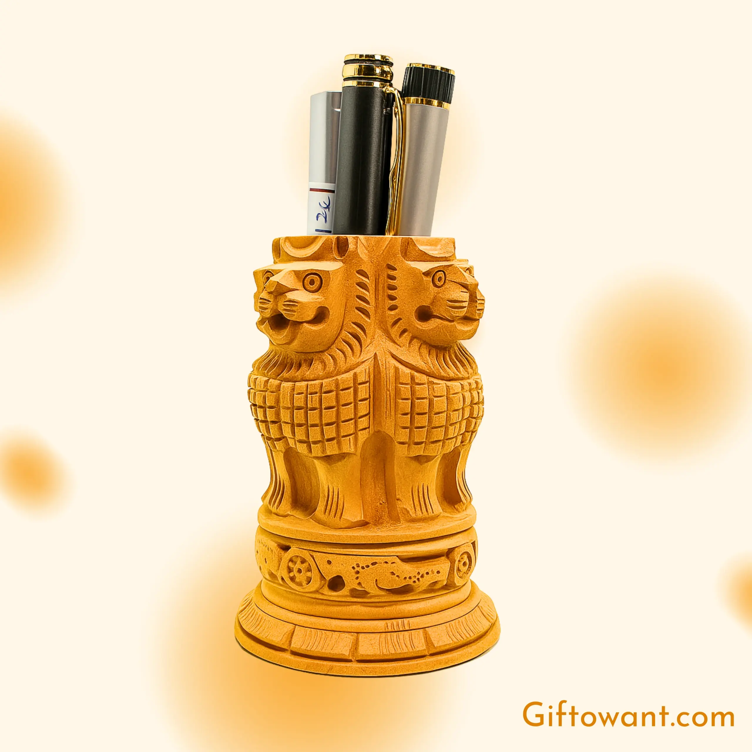 71_Handcrafted Ashoka Pillar Pen Holder (2)
