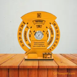 Calendar with clock_003