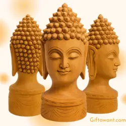 Wooden Buddha Head Statue_01